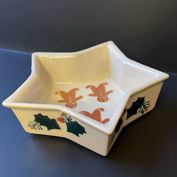 🎄 Christmas Gingerbread Hartstone Pottery Star shaped bowl - Picture 4 of 7